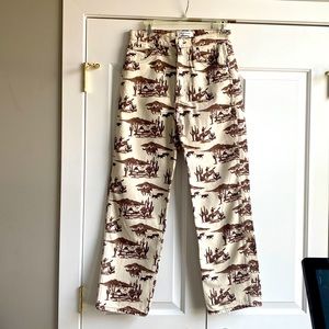 Reformation, size 27, cowboy denim, slightly cropped pant